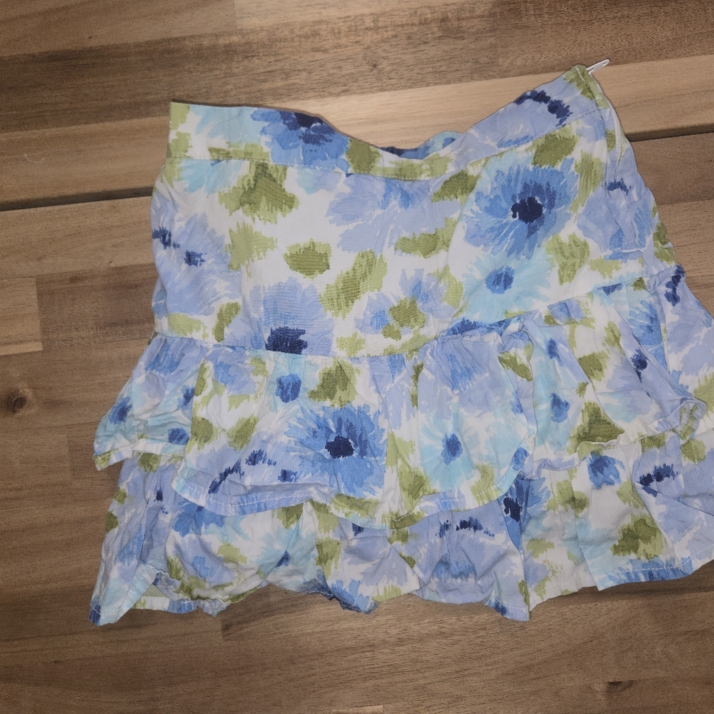 Gymboree Blue and Green Floral Blouse